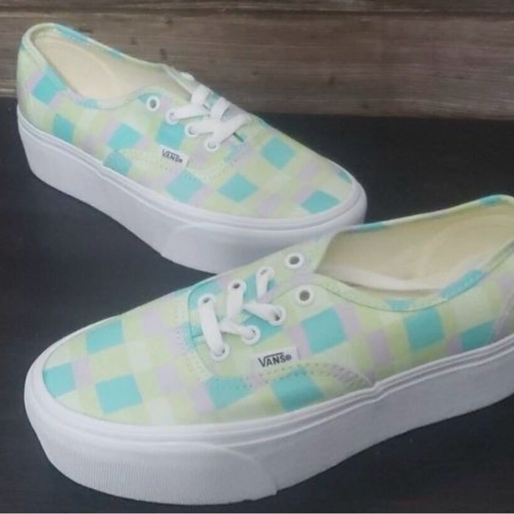 Vans Pastel Checkered Platform Sneakers